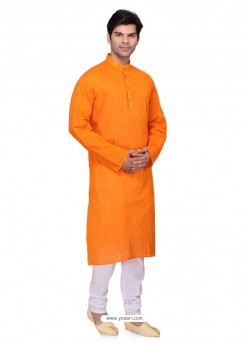 Excellent Orange Festival Wear Kurta Pajama