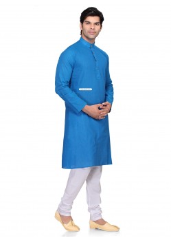 Classy Blue Cotton Kurta Pajama