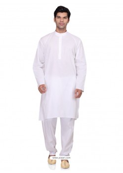 Classic White Cotton Kurta Pajama