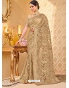 Marvelous Gold Net Embroidered Saree