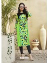 Rayon Green Party Wear Kurti