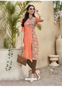 Awesome Peach Colour Party Wear Kurti