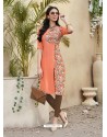 Awesome Peach Colour Party Wear Kurti