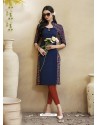 Classy Navy Blue Rayon Kurti