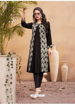 Black Rayon Stylish Kurti