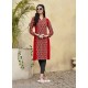 Awesome Red Colour Party Wear Kurti