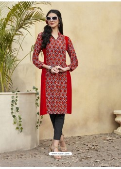 Awesome Red Colour Party Wear Kurti