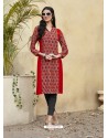 Awesome Red Colour Party Wear Kurti