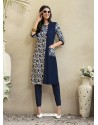 Adorable Navy Blue Rayon Kurti