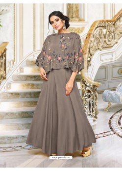 Beautiful Dark Grey Embroidered Kurti