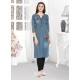 Beautiful Grey Denim Party Wear Tunic