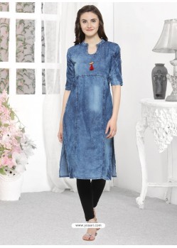 Awesome Blue Colour Party Wear Tunic
