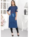 Denim Blue Party Wear Tunic