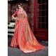 Peach Banarasi Silk Designer Saree