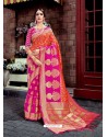 Unique Pink Banarasi Silk Jacquard Saree