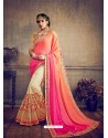 Orange Georgette Designer Saree