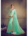 Traditional Moss Chiffon Sea Green Saree