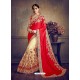 Cream Barfi Silk Designer Saree