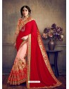 Traditional Pink Georgette Embroidered Saree