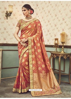 Traditional Orange Silk Saree