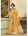 Yellow Silk Designer Saree