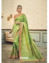 Impressive Green Silk Embroidered Saree