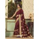 Unique Maroon Silk Saree