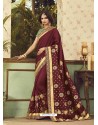 Unique Maroon Silk Saree