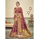 Traditional Mauve Silk Embroidered Saree