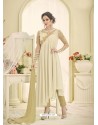 Heavy Embroidered Georgette Cream Suit