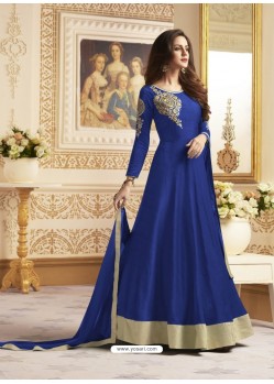 Ordinary Blue Silk Floor Length Suit