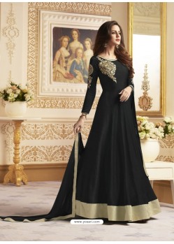 Gorgeous Black Embroidered Silk Suit