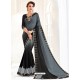 Adorable Black Georgette Embroidered Saree