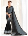 Adorable Black Georgette Embroidered Saree