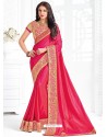 Awesome Fuchsia Embroidered Saree