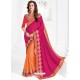 Classic Orange Embroidered Saree