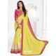 Impressive Yellow Georgette Embroidered Saree