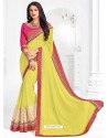 Impressive Yellow Georgette Embroidered Saree