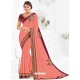 Impressive Pink Embroidered Saree