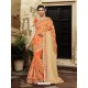 Unique Orange Shahi Chiffon Saree