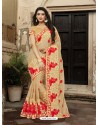 Adorable Beige Marble Embroidered Saree
