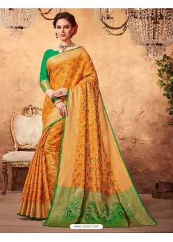 Traditional Yellow Patola Silk Jacquard Work Saree