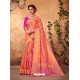 Adorable Orange Jacquard Work Saree