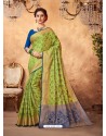 Amazing Green Silk Jacquard Saree