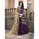 Amazing Purple Malbari Silk Floor Length Suit