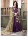 Amazing Purple Malbari Silk Floor Length Suit