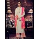 Gorgeous Off White Embroidered Floor Length Suit