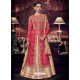 Gorgeous Pink Embroidered Silk Floor Length Suit