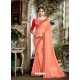 Adorable Peach Fancy Embroidered Saree