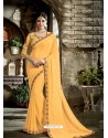 Yellow Fancy Embroidered Designer Saree